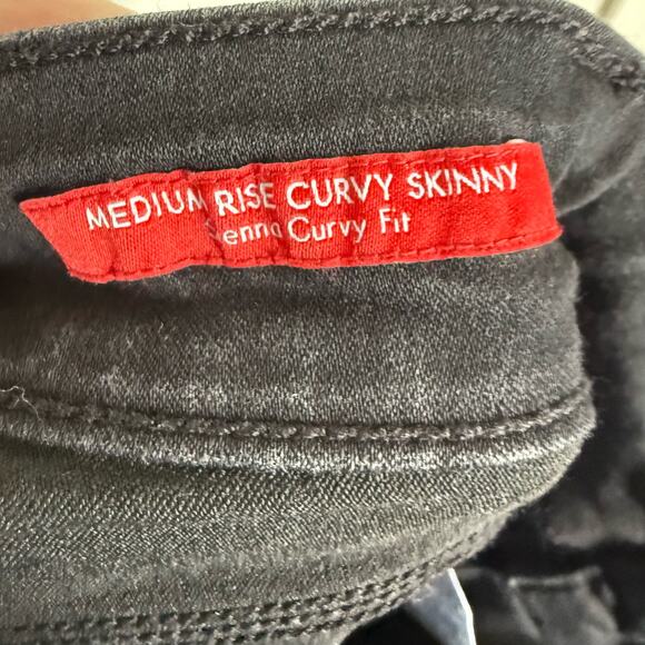 Guess Womens Jeans 24 Medium Rise Curvy Skinny Sienna Black Denim Stretchy - Picture 8 of 9